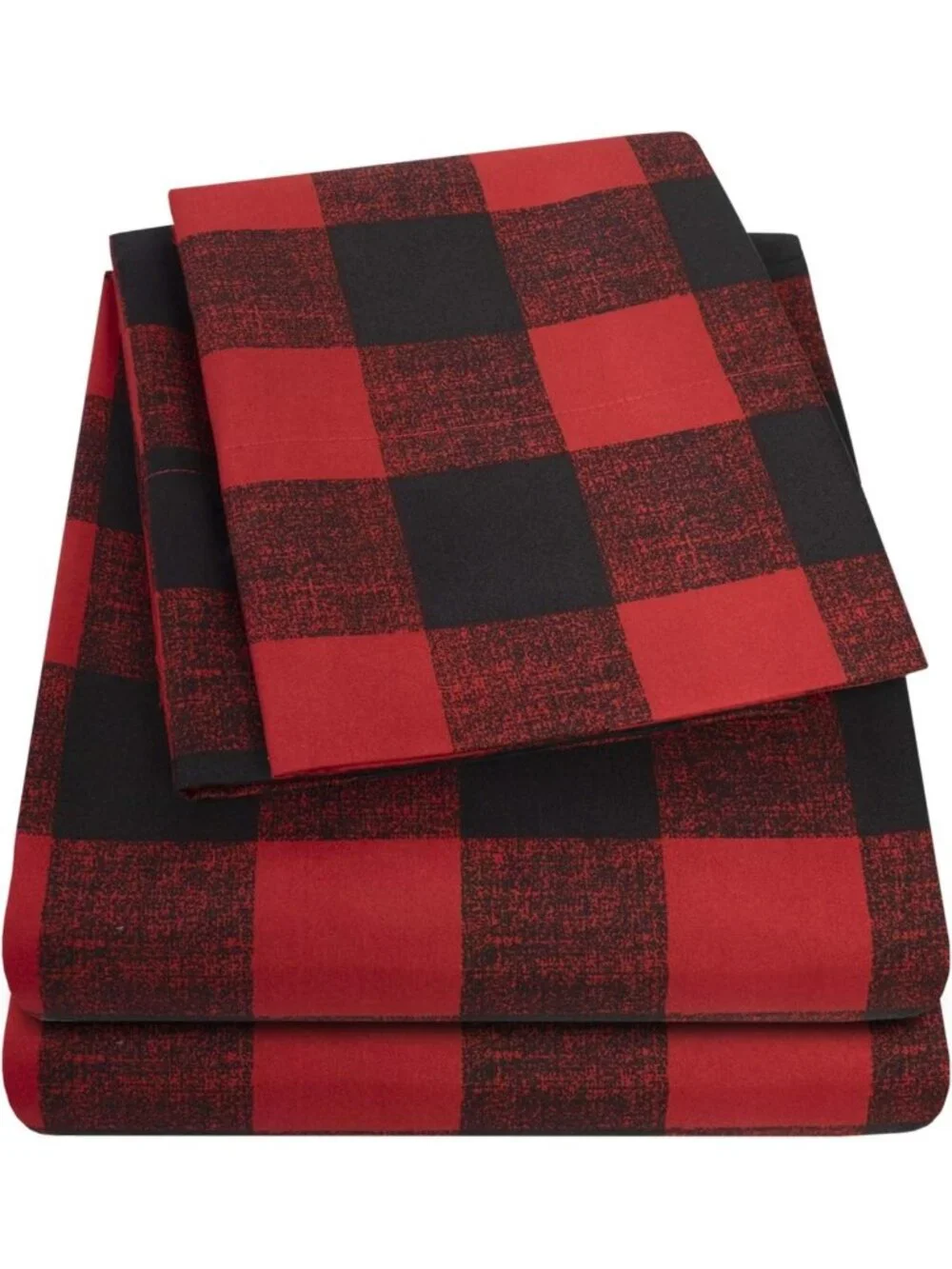 Luxury King Size Buffalo Print Sheet Set - Deep Pocket, Wrinkle-Free Bedding